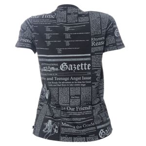 Camiseta John Gallliano Estampa Jornal Preta