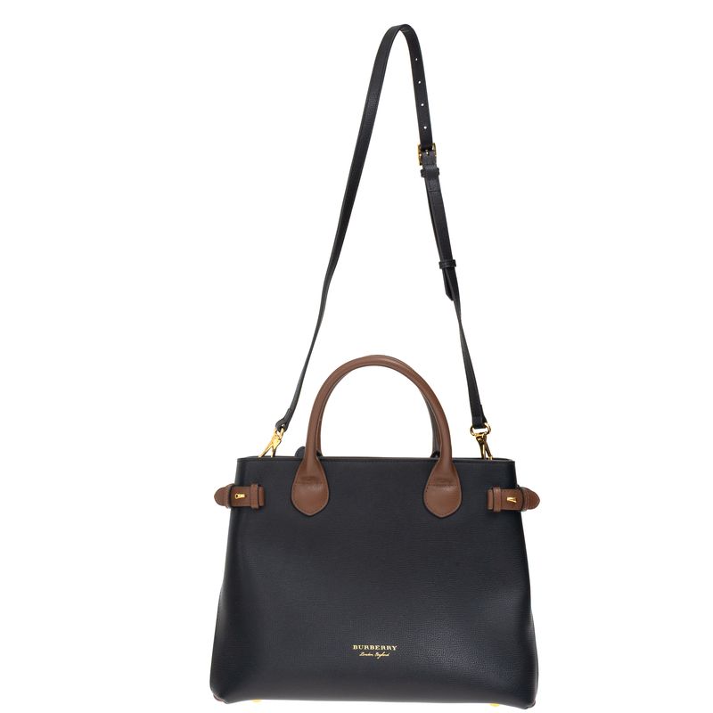 Bolsa-Burberry-Timmed-Banner-Preta-e-Marrom-