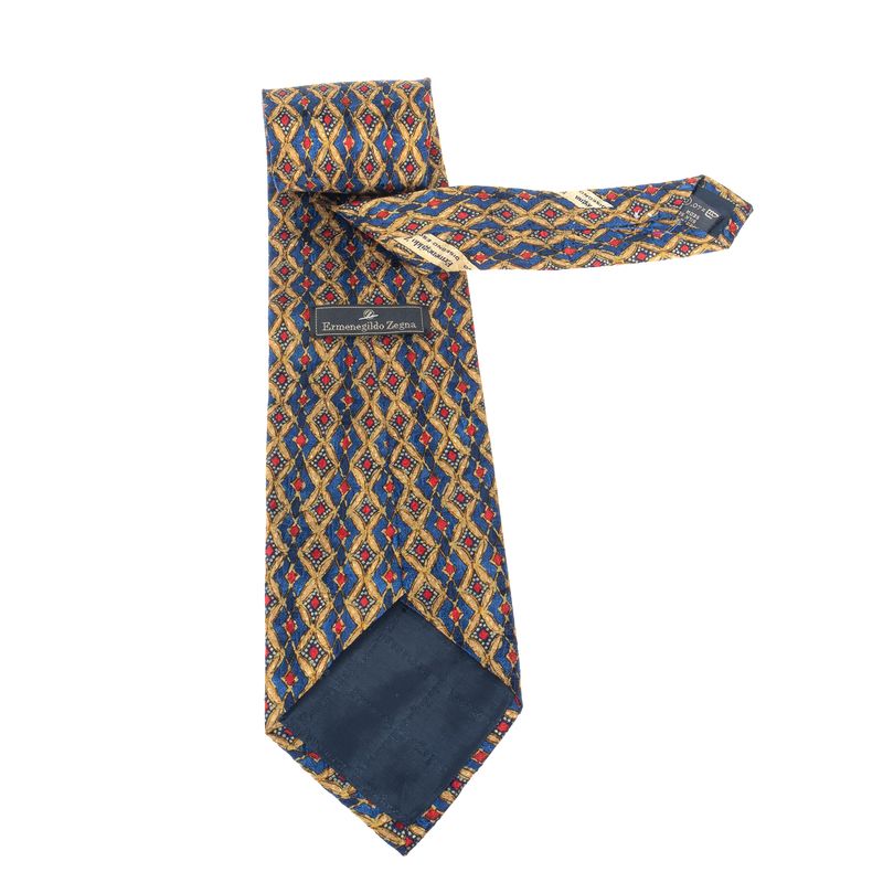 Gravata-Zegna-Losangos-Azul-Amarelo-e-Vermelho
