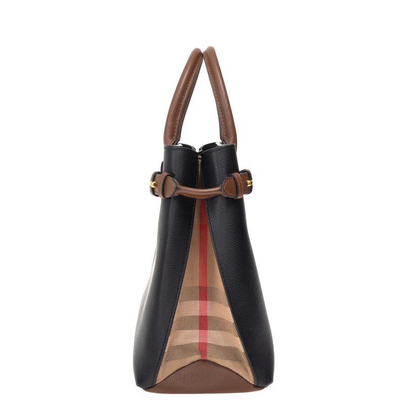 Bolsa-Burberry-Timmed-Banner-Preta-e-Marrom-