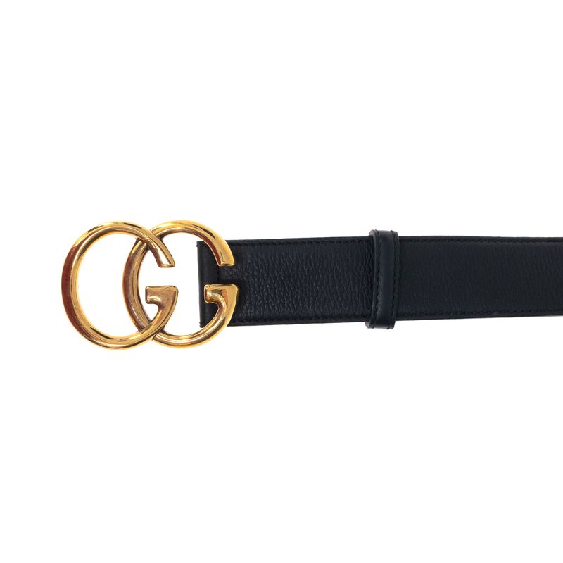 Cinto-Gucci-GG-Couro-Preto-
