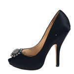 Sapato-Badgley-Mischka-Peep-Toe-Pedraria-Preta