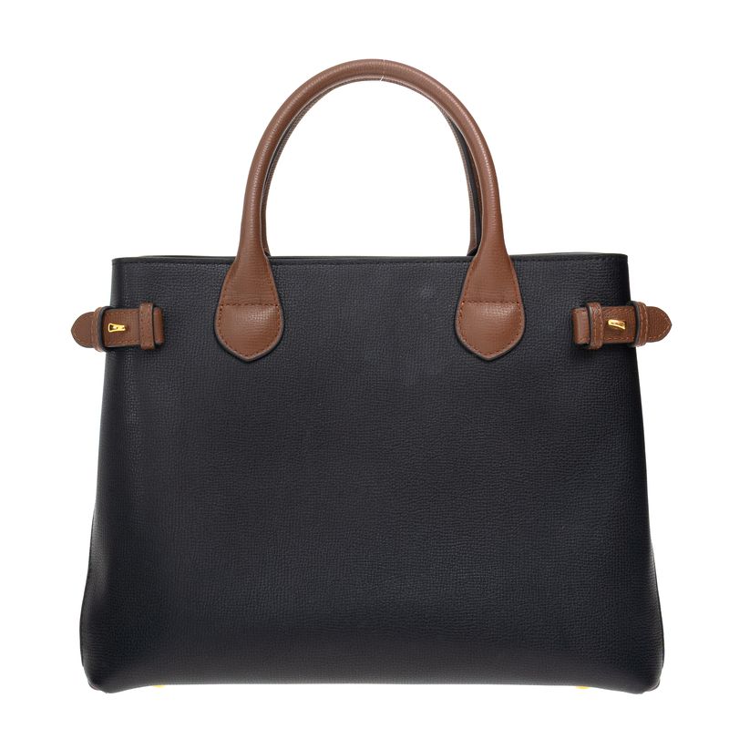 Bolsa-Burberry-Timmed-Banner-Preta-e-Marrom-