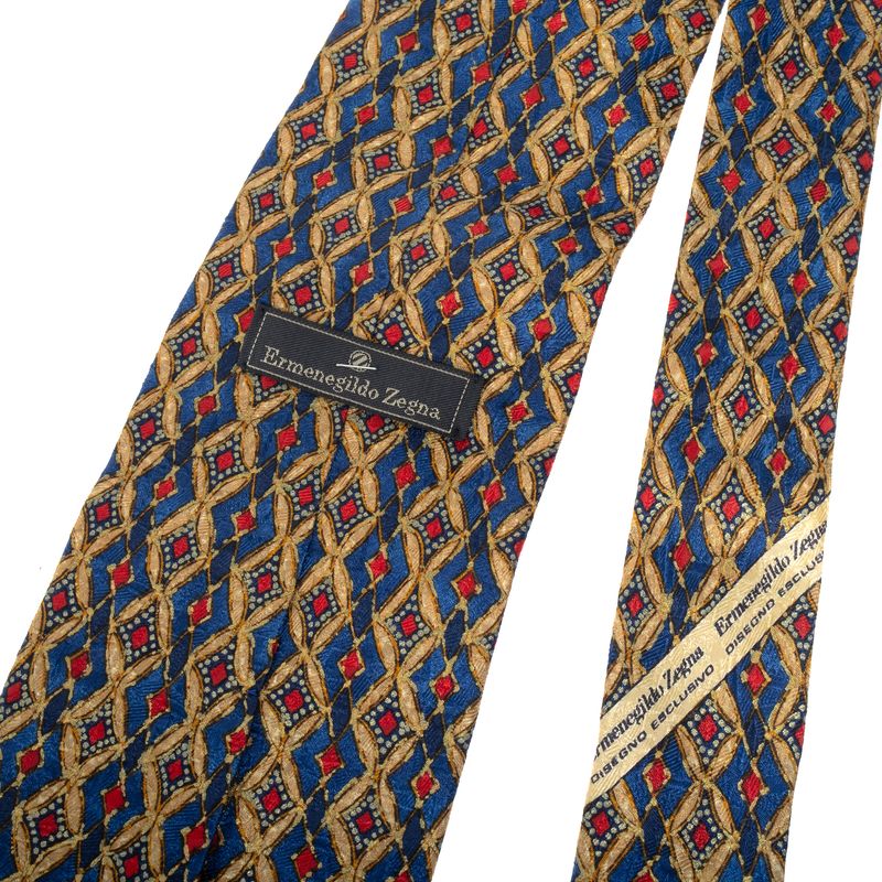 Gravata-Zegna-Losangos-Azul-Amarelo-e-Vermelho
