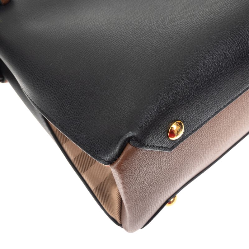 Bolsa-Burberry-Timmed-Banner-Preta-e-Marrom-