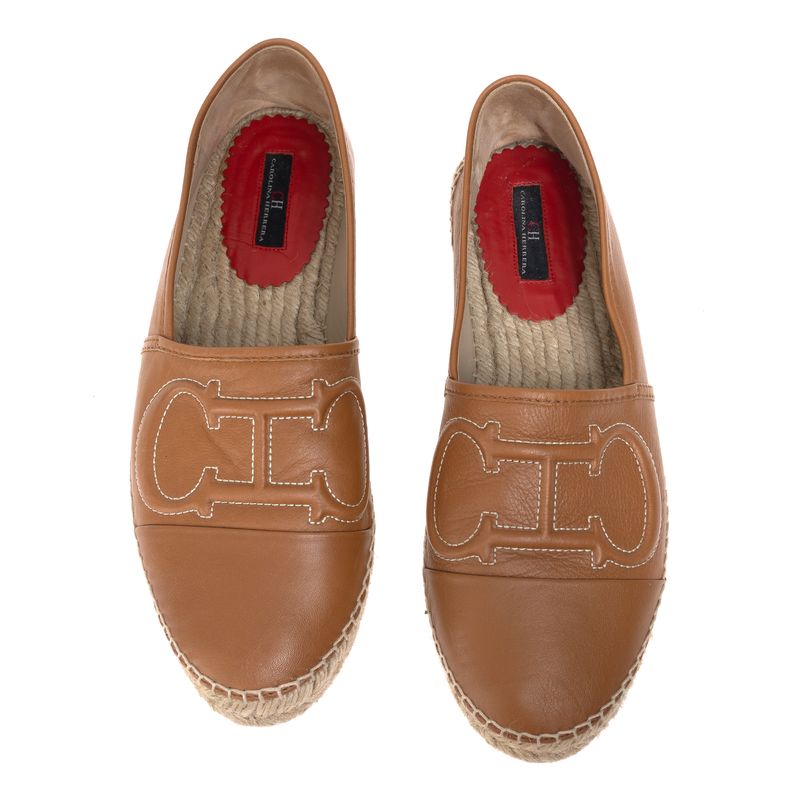 Espadrille-Carolina-Herrera-Couro-Marrom-