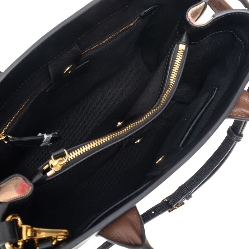 Bolsa-Burberry-Timmed-Banner-Preta-e-Marrom-