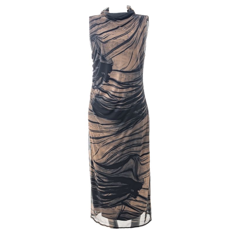 Vestido-Estampado-Tule-Marrom-e-Preto