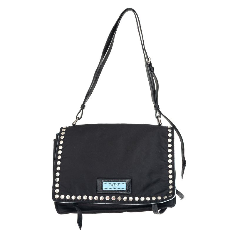 Bolsa-Prada-Etiquette-Studded-Nylon-Preta