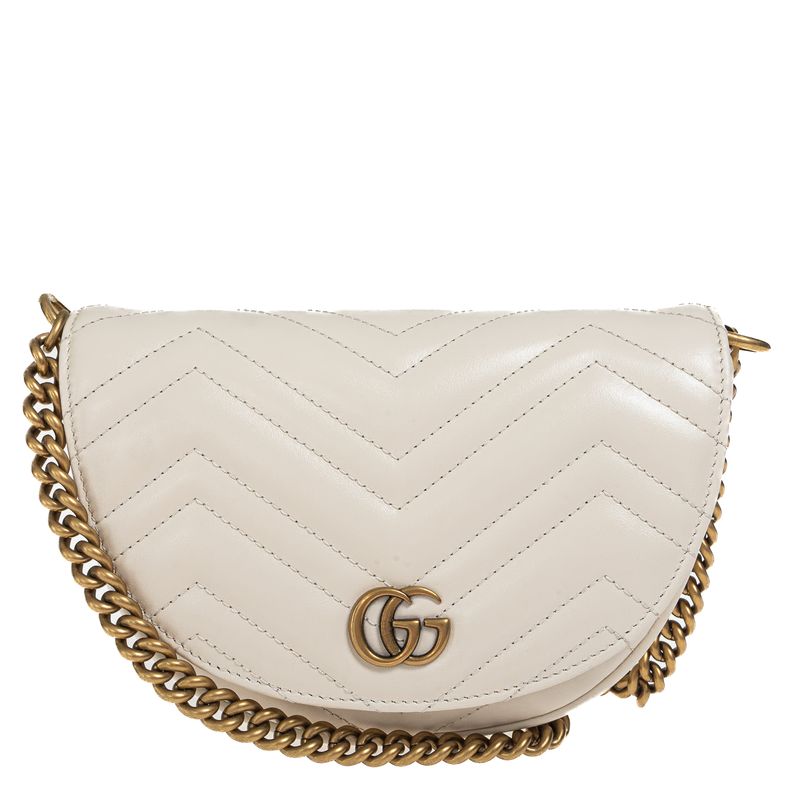 Bolsa-Gucci-Mini-Marmont-Crossbody-Branca-