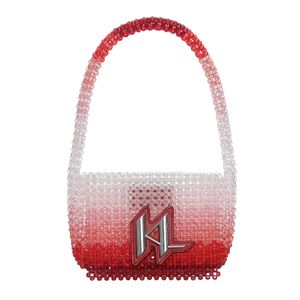 Bolsa Karl Lagerfeld Miçangas Vermelha e Branca