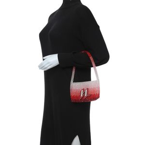 Bolsa Karl Lagerfeld Miçangas Vermelha e Branca