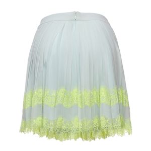 Saia Ted Baker Plissada com Renda Verde