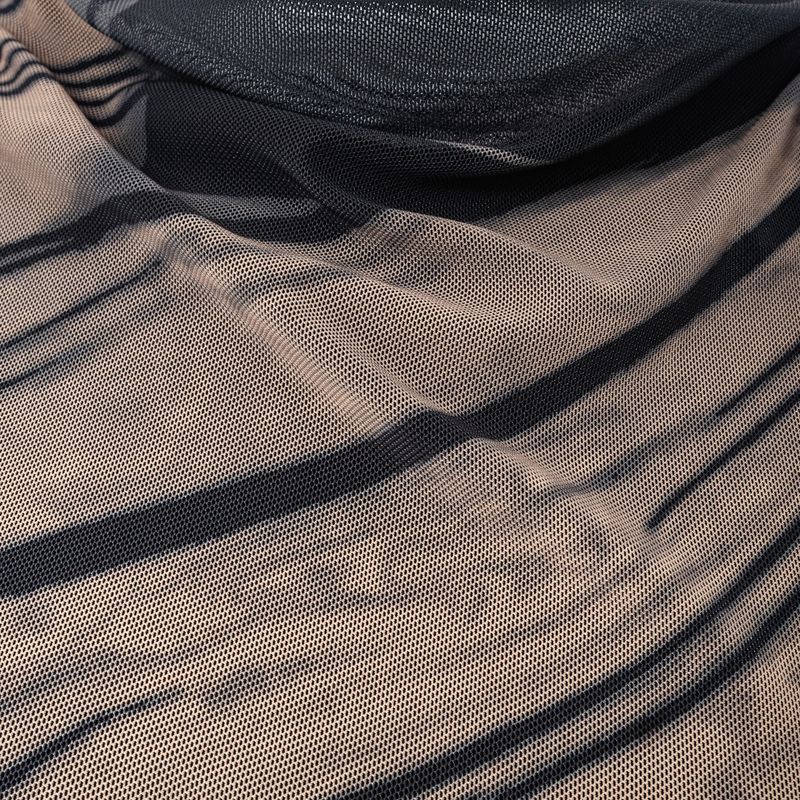 Vestido-Estampado-Tule-Marrom-e-Preto