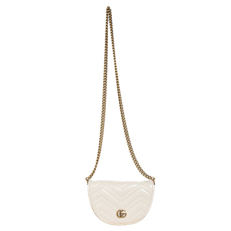 Bolsa-Gucci-Mini-Marmont-Crossbody-Branca-