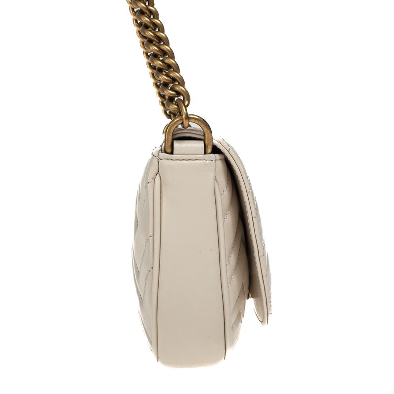 Bolsa-Gucci-Mini-Marmont-Crossbody-Branca-