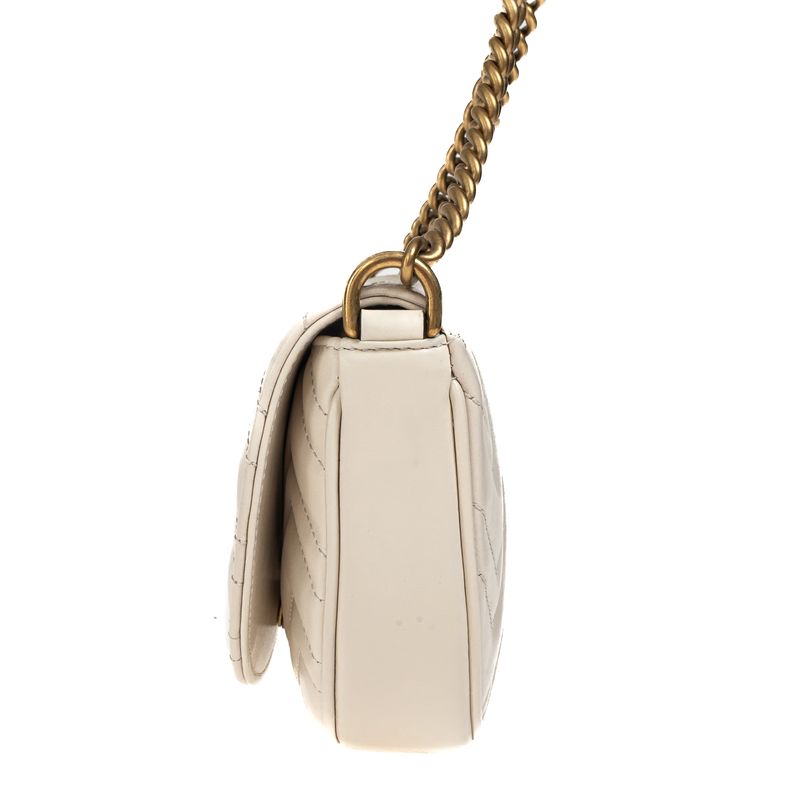 Bolsa-Gucci-Mini-Marmont-Crossbody-Branca-