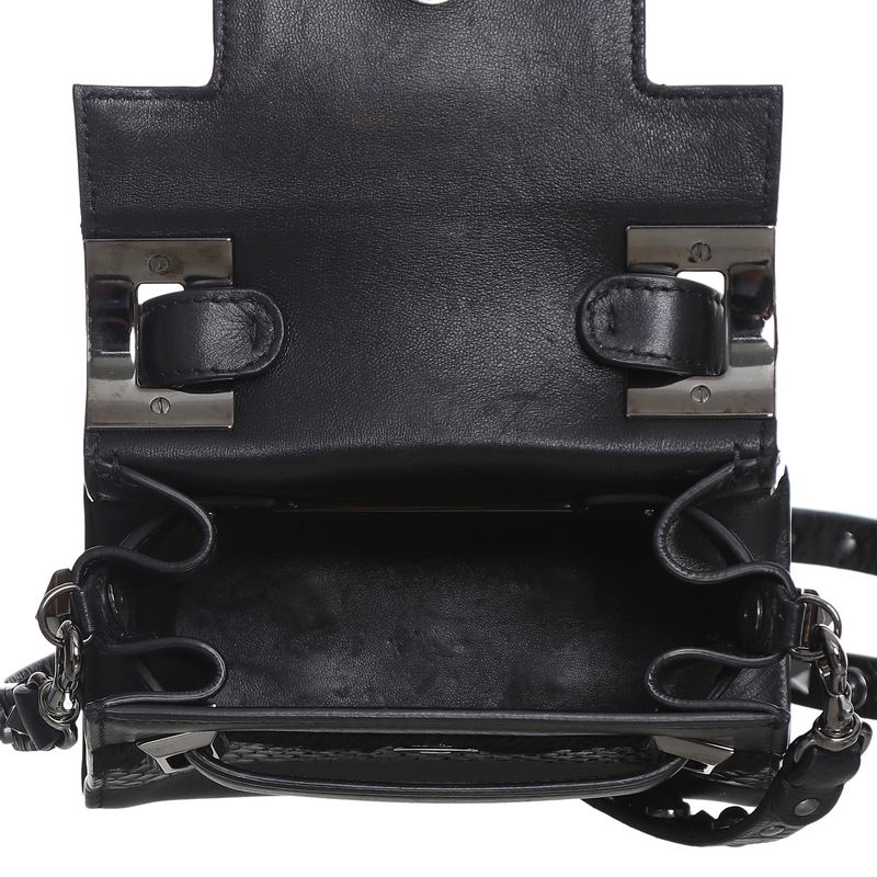 Bolsa-Valentino-Garavani-Couro-e-Couro-Exotico-Preto