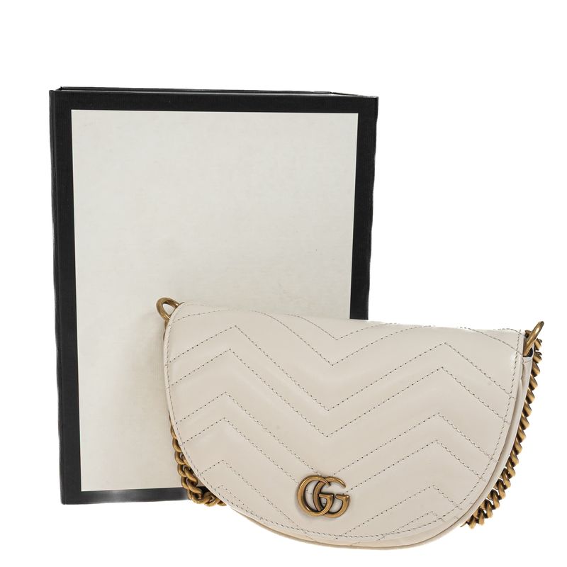 Bolsa-Gucci-Mini-Marmont-Crossbody-Branca-