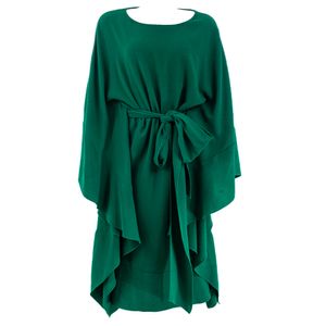 Vestido Printing Manga Ampla Verde Bandeira