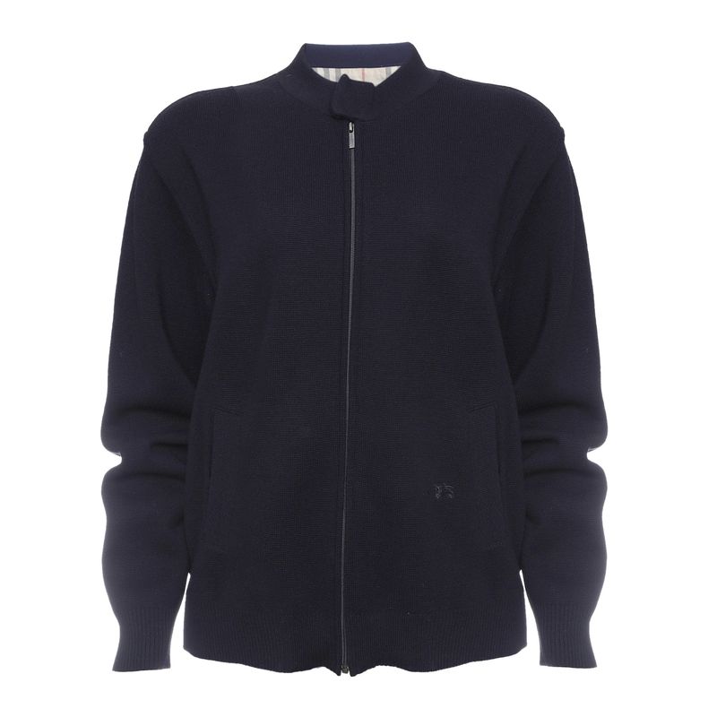 Casaco-Burberry-Trico-Ziper-Azul-Marinho