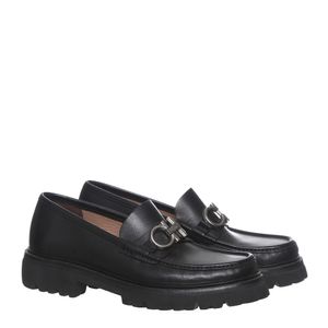Mocassim Ferragamo Tratorado Gancini Preto