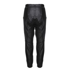 Calça Mixed Couro Preta