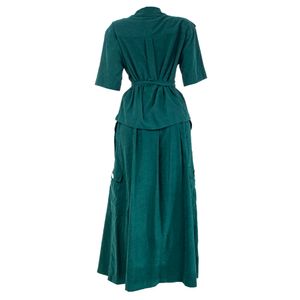 Conjunto Mixed Botões Dourados Tecido Verde