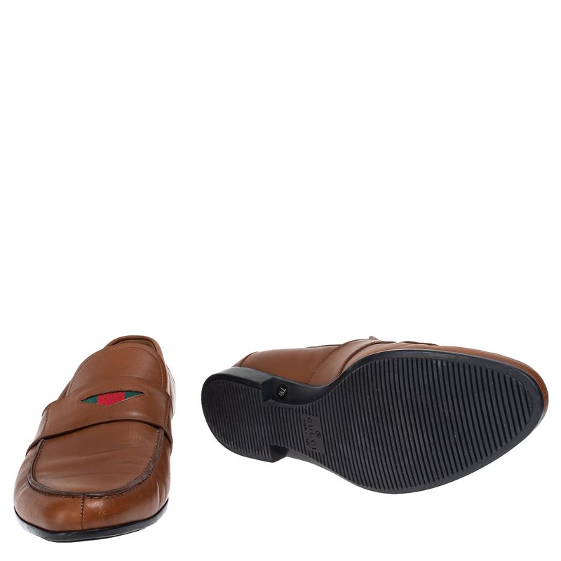 Mocassim-Gucci-Couro-Marrom-e-Faixa-Web-