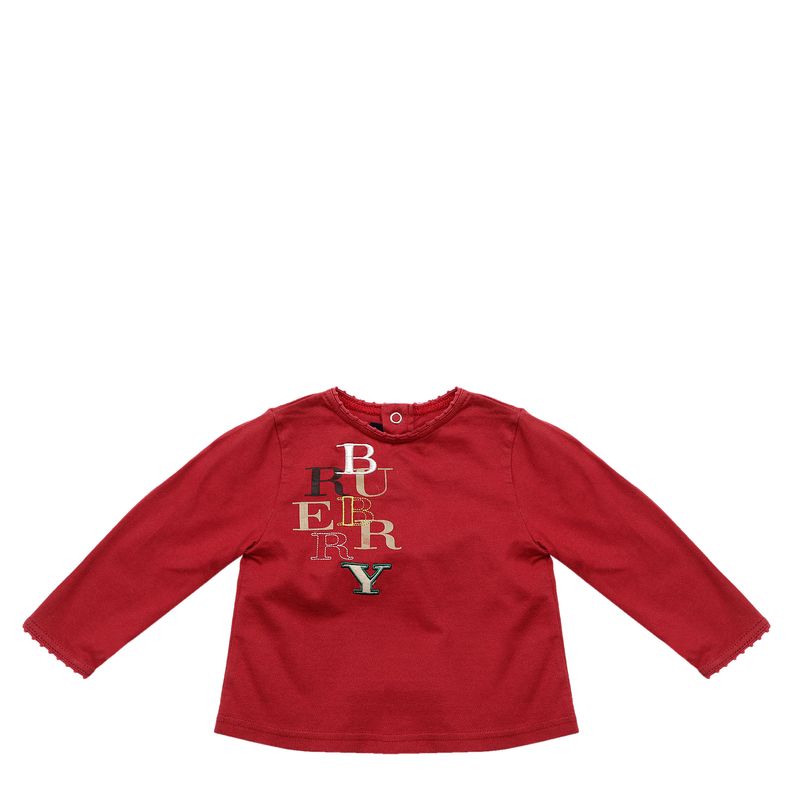 Blusa-Burberry-Bordada-Vermelha-Infantil