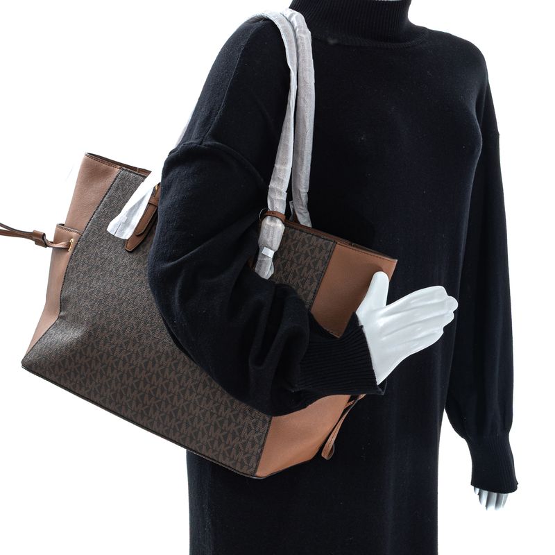 Bolsa-Michael-Kors-Gylli-Tote-Monograma-Marrom