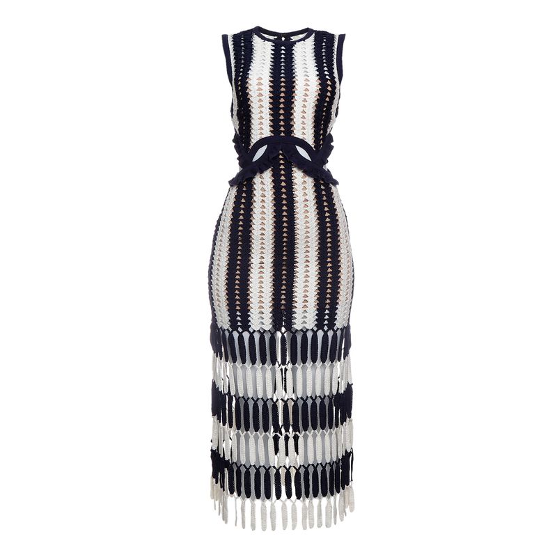Vestido-Self-Portrait-Trico-Listrado-Azul-e-Branco