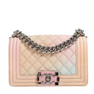 Bolsa Chanel Boy Caviar Degradê Colorida