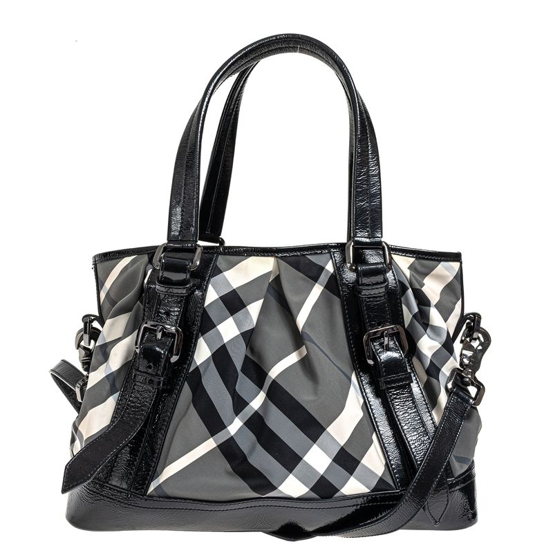 Bolsa-Burberry-Beat-Verniz-Preto-e-Housecheck-