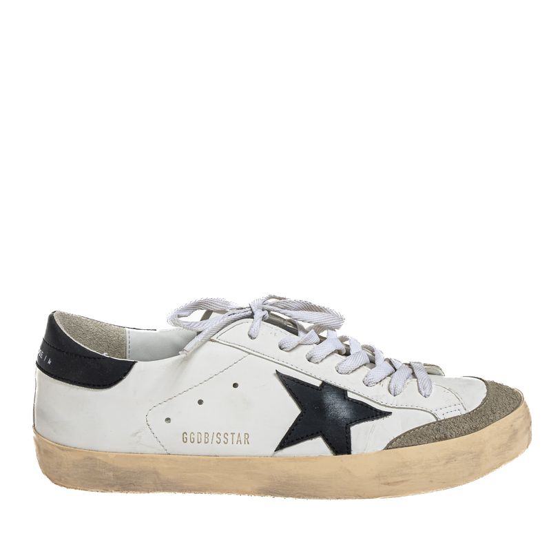 Tenis-Golden-Goose-Super-Star-Branco-e-Preto