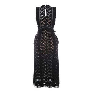 Vestido Self-Portrait Renda Guipuire Preto