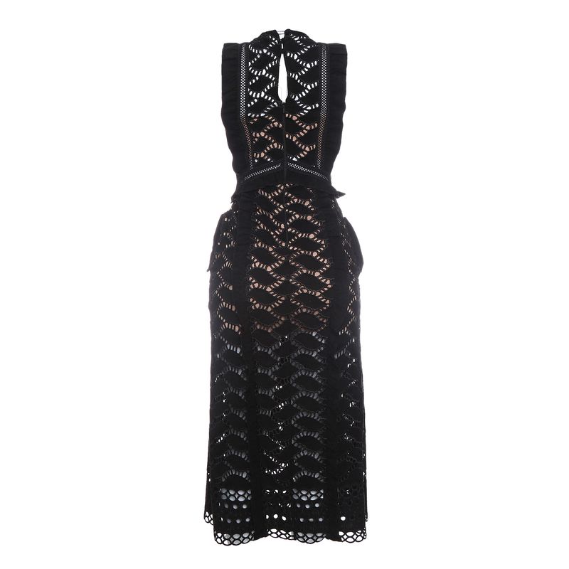 Vestido-Self-Portrait-Renda-Guipuire-Preto