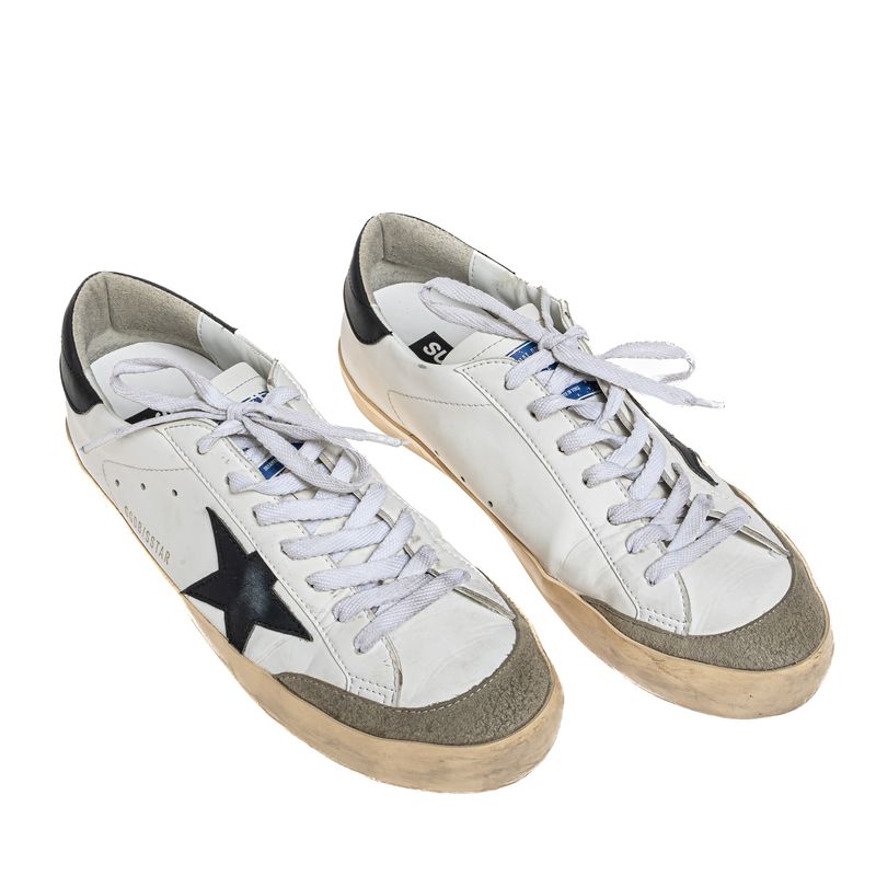 Tenis-Golden-Goose-Super-Star-Branco-e-Preto