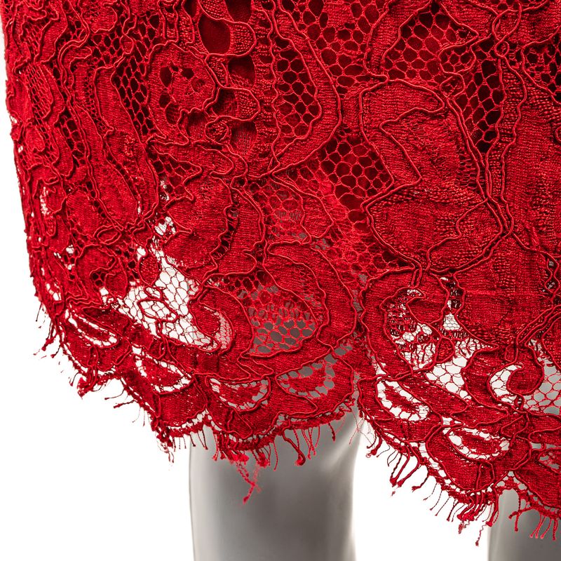 Saia-Dolce---Gabbana-em-Renda-Vermelha