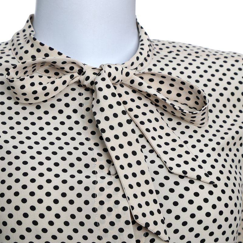 Blusa-Coach-Seda-Poa-Branco