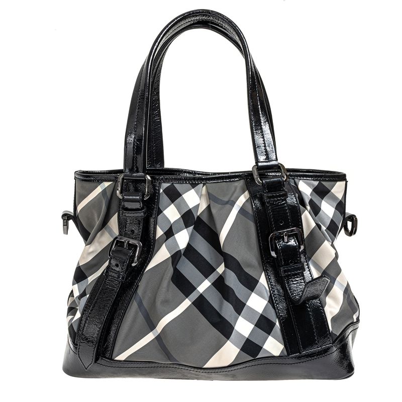 Bolsa-Burberry-Beat-Verniz-Preto-e-Housecheck-
