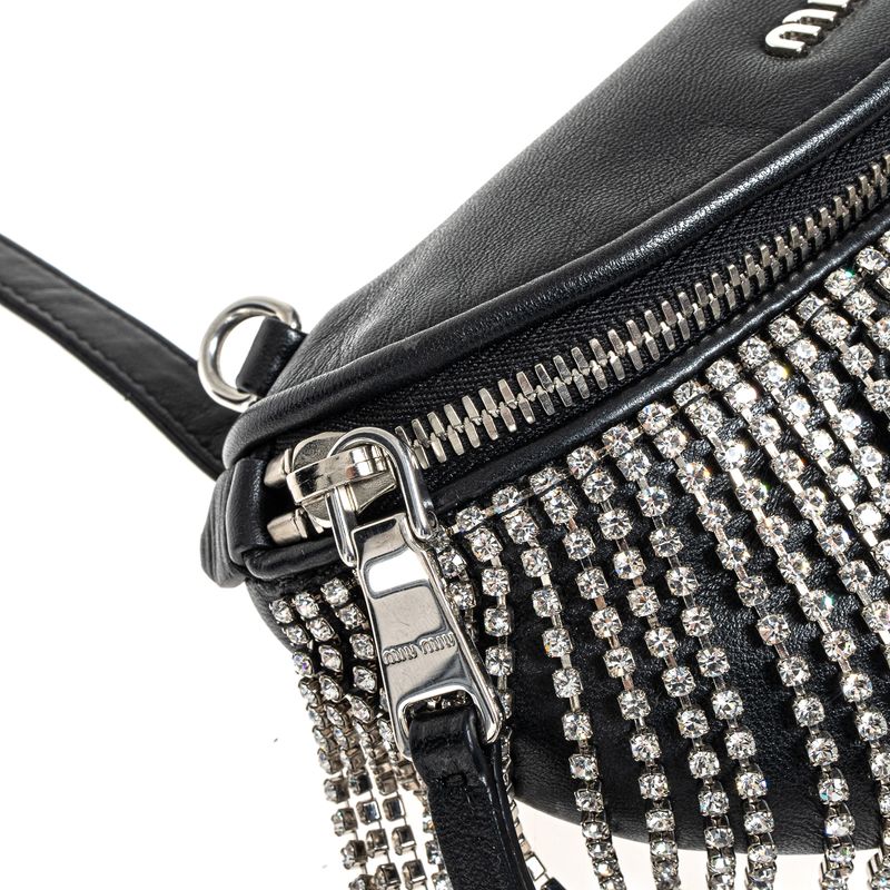 Pochete-Miu-Miu-Couro-e-Strass-Preto-