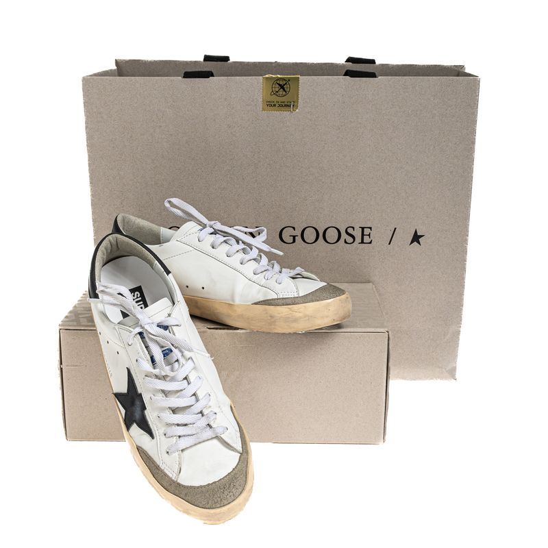 Tenis-Golden-Goose-Super-Star-Branco-e-Preto