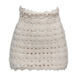 Saia Lolitta Bicolor Bege e Branco