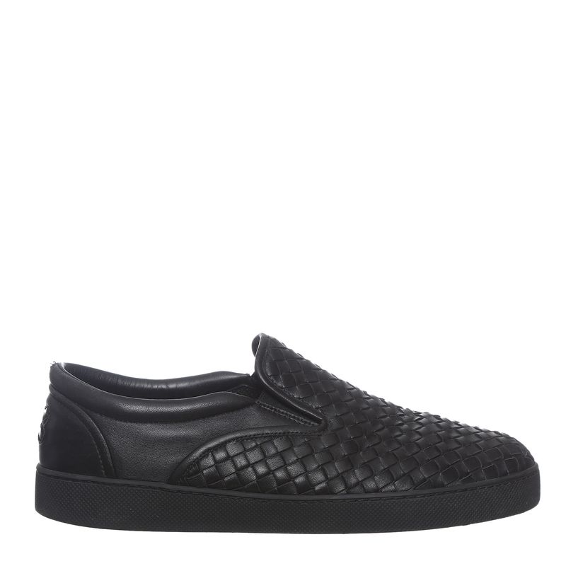 Tenis-Bottega-Veneta-Slip-On-Intrecciato-Couro-Preto