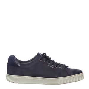 Tênis Salvatore Ferragamo Camurça e Couro Azul Marinho