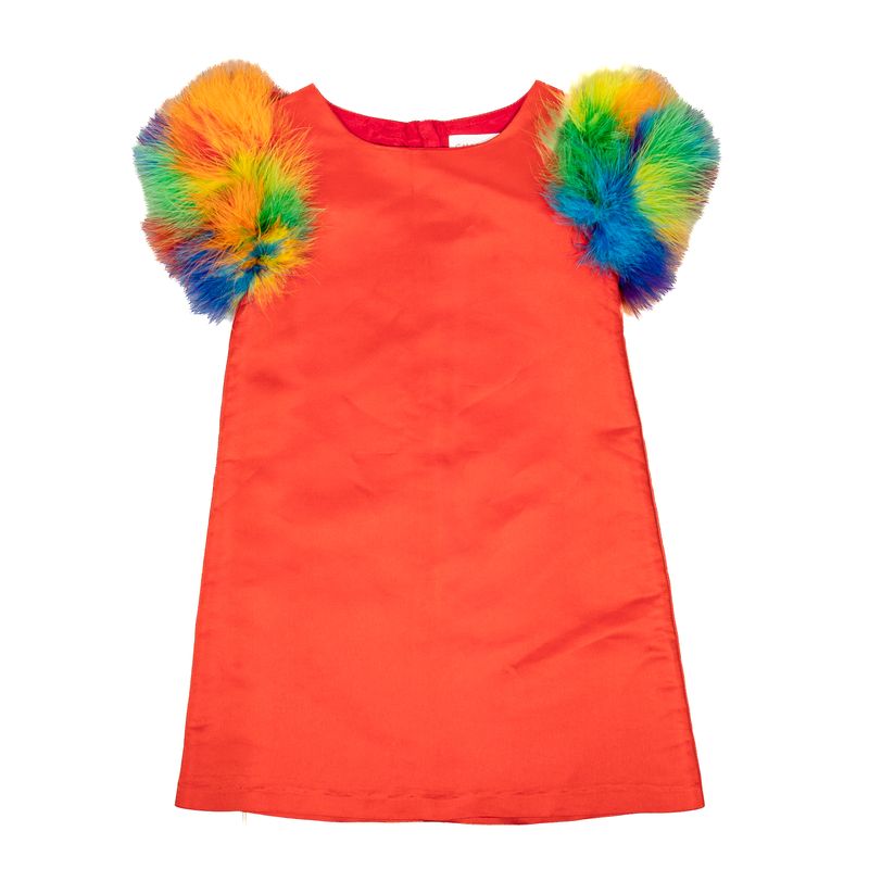 Vestido-Infantil-Charabia-Vermelho-e-Plumas-
