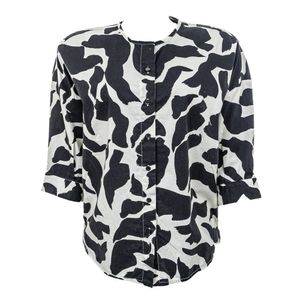 Camisa Andrea Marques Estampa Preta e Branca