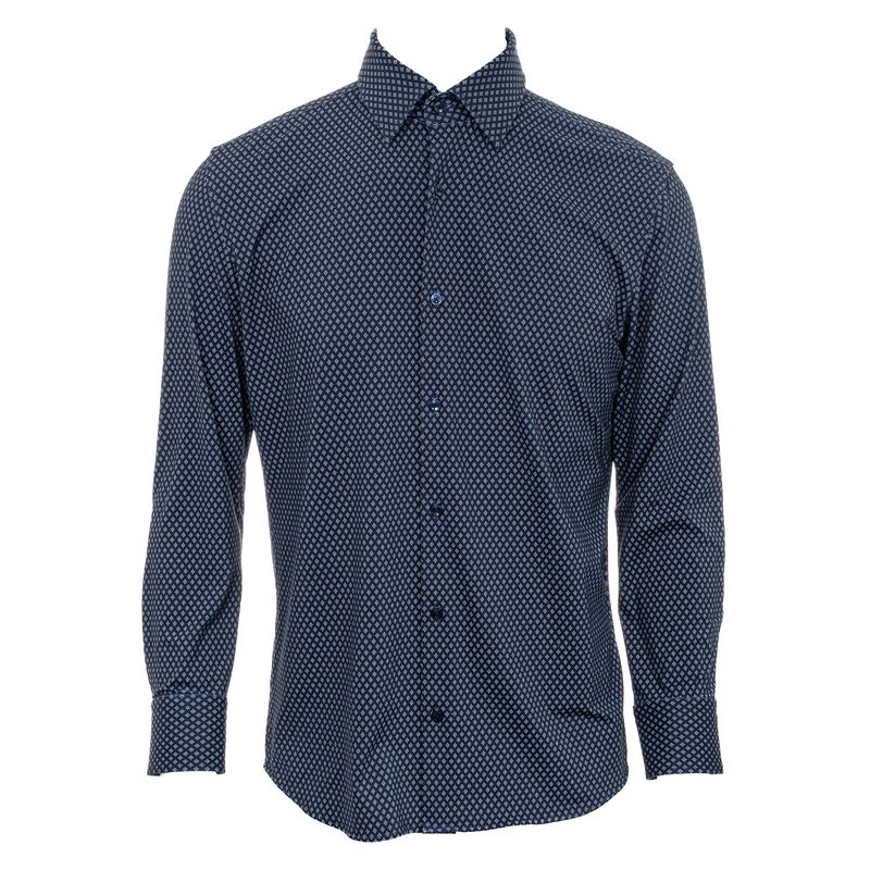Camisa-Boss-Estampa-Azul-Marinho-