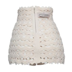 Saia Lolitta Bicolor Bege e Branco
